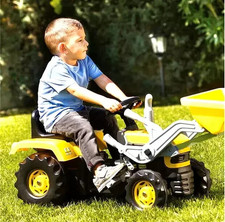 `Kids Dolu Pedal Digger` Ride On Tractor Yellow Excavator Brand New. RRP £109.99