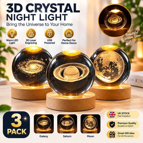 Crystal night light - light, galaxy