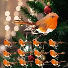 12x Clip On Christmas Robins