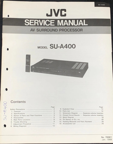 Jvc a400 v - su-a400, sound