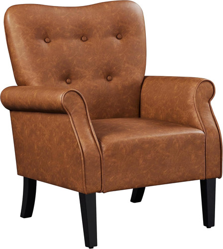 Leather tub chair with high - pu,