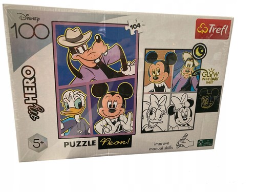 Disney 100 neon puzzles - disney,