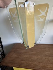 Unique Art Deco Bird Design Chome & Glass-panelled Chandelier Ceiling Light