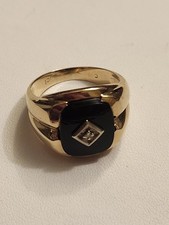 Men's 10k Gold Diamond Onyx