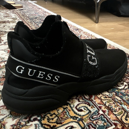 Guess black logo slip low - logo, slip-on