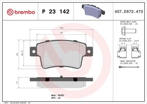 Brembo 142 brake pad set - brembo, 23