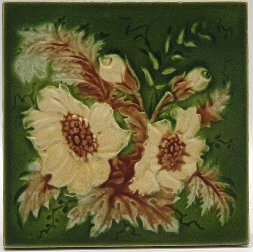 Antique fireplace tile relief - antique,