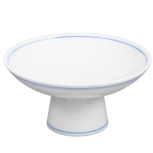 White ceramic footed plate - ceramic,