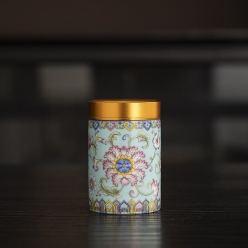 Empty tea tin can - tin,