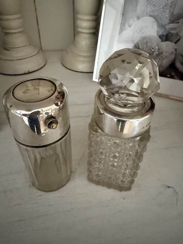 Silver and glass perfume - 2,