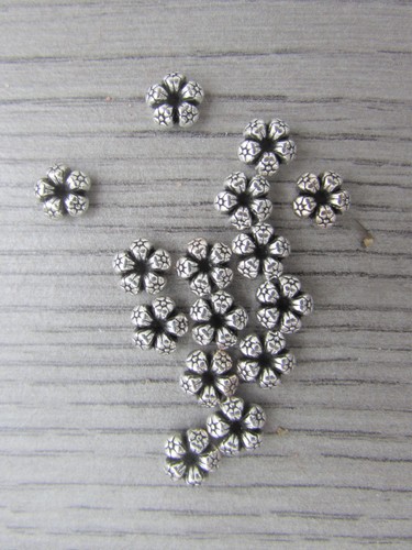 Tibetan silver flower spacer - tibetan,