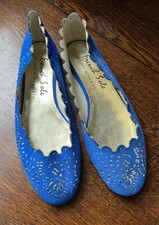French Sole Blue Suede with