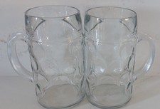 2 x 1L German Beer Stein Glass