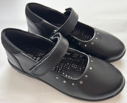 Girls bnwt black leather - m&s,