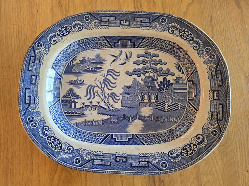 Antique victorian blue white - antique,