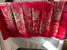 Vintage unworn Jacqmar Cerise Pink Silk Scarf  with Hand Rolled hems