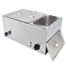 1/3 Pan Bain Marie Electric Stainless Steel Wet Well  Sauce Food Warmer 1500W 