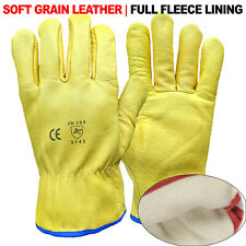 Yellow Leather Gardening Gloves Thorn Proof Garden Work Driver Safety Glove