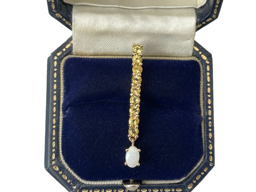Opal and citrine - pendant, 9ct