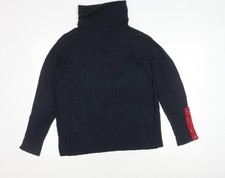 Alice Collins Women's Blue Roll Neck Jumper Size 14