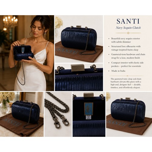Santi navy blue sequin evening - santi,