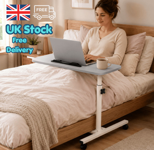Adjustable overbed table with - overbed,