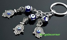 Turkish Evil Eye (E10) Keyring Hamsa Hand Luck Nazar Good Luck Charm Key Ring