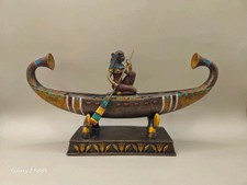 Egyptian Boat Goddess Isis Statue Veronese Bronze Finish Rare Egyptian Mythology