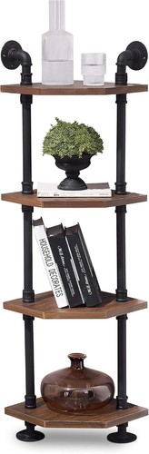 Tier pipe shelves - 4-tier, industrial