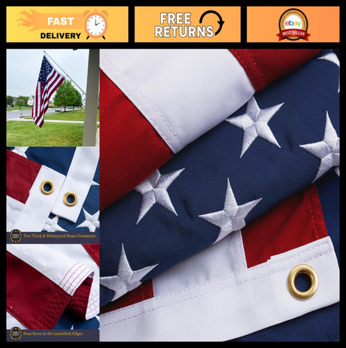 100 cotton american flag 3x5 - cotton,