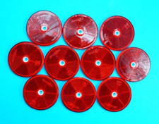 10 x RED 60mm Reflectors for Driveway Gate Fence Posts & Trailer Horsebox