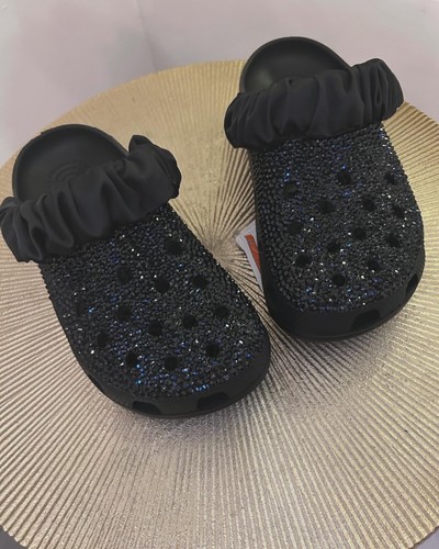 Crystal crocs with scrunchie - crystal,