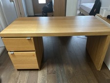 IKEA 80214158 140 X 65cm Malm Desk - Oak Veneer - Study Desk - Desk - Table