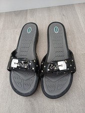 Dr Scholl's Shoes Women’s ROCK Slider Sandal Slip On Black Spot Design UK 9/EU43