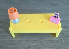 2018 Barbie Dream House Part Yellow Bed/Coffee Table with Accessories - Storage