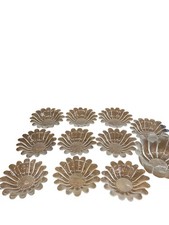 Set of 10 Clear Glass Flower