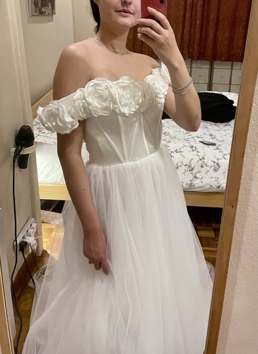 Ivory off shoulder tulle - ivory, off-shoulder