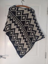 Poncho Cape Scarf Shawl Black
