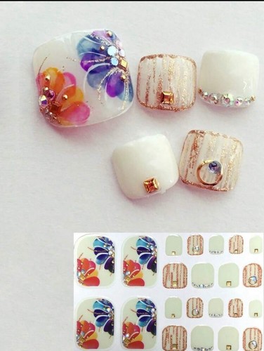 Toe nail wraps - off, and