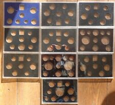 10 x ROYAL MINT Empty Proof Coin Set Perspex/Plastic Coin Case Holders