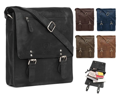 Mens leather shoulder - leather, bag