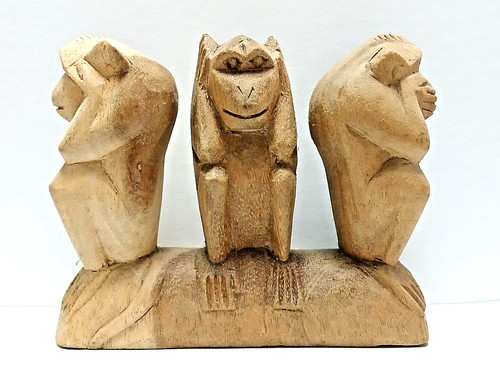 Three monkeys hear speak - three, speak,