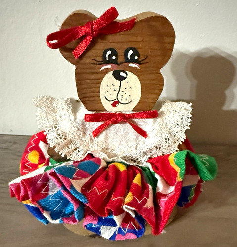 Hand painted wooden bear - hand,