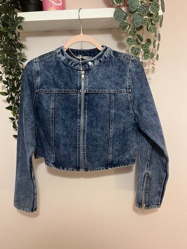 Cropped washed blue denim - washed,