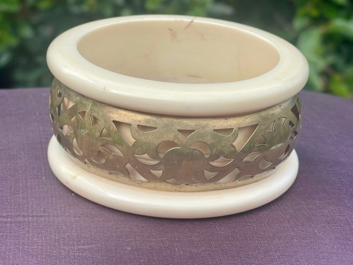 Vintage brass and - cow, bone