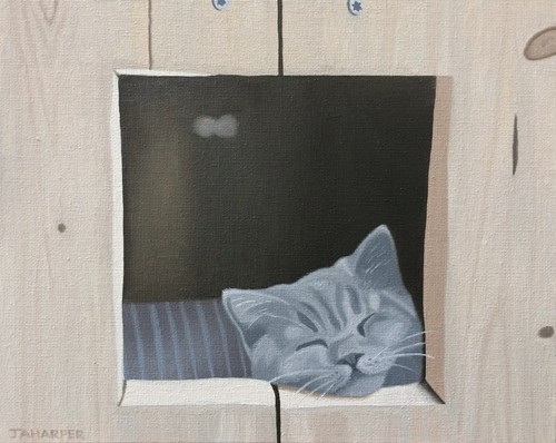 Cat wooden box original - cat,