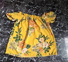 Yellow Floral Cold Shoulder