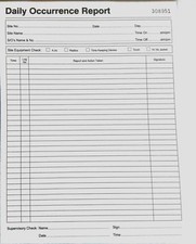 Daily Occurrence Log Book