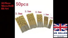 50 x Micro Round Shank Drill Bit Set Small Precision HSS Twist Drill Tool Dremel