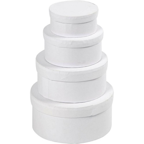 White round boxes paper - white,